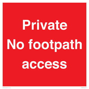 Private No footpath access